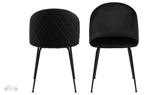 Трапезен стол Луиз черен с черно