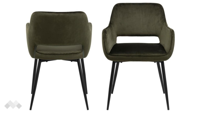 Трапезен стол Руби маслено зелен