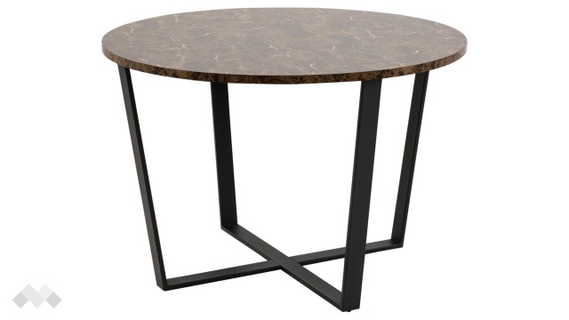 Трапезна маса Амбъл неразтегателни кафяв мрамор с черно