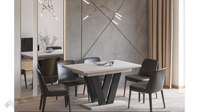 Трапезна маса Лареа разтегателни кашмир с черно