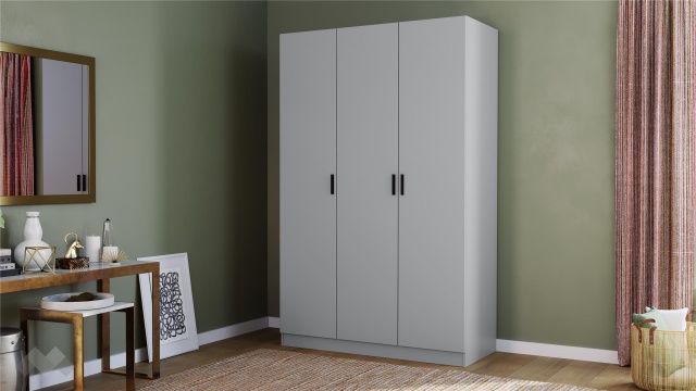 Гардероб Скай трикрилни нардо сив