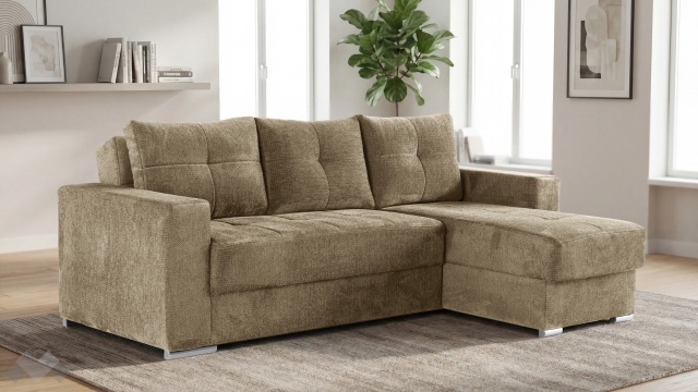 Ъглов диван Алтеа универсален ъгъл кафяв