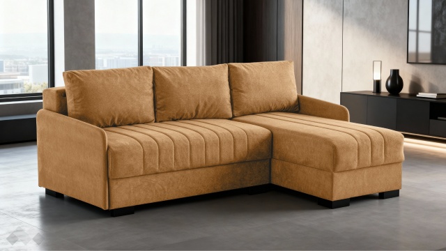 Ъглов диван Бета универсален ъгъл горчица