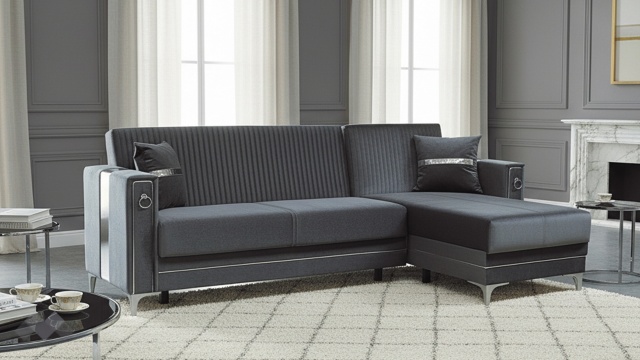 Ъглов диван Дестини универсален ъгъл сив