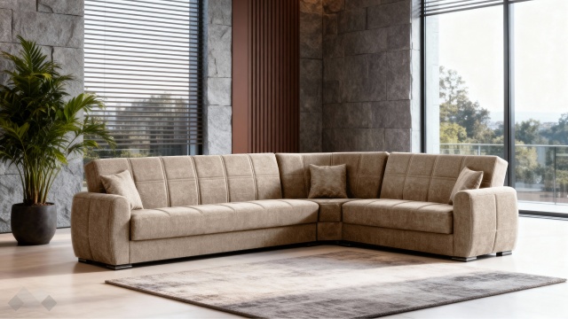 Ъглов диван Гранд универсален ъгъл кафяв