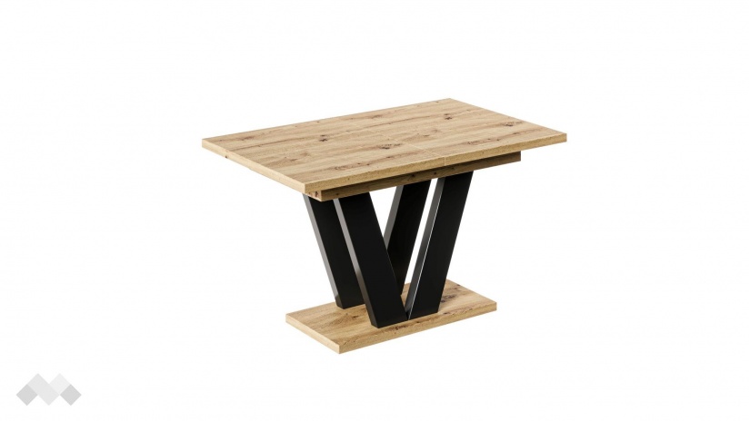 Трапезна маса Лареа разтегателни дъб артисан с черно - изглед 3