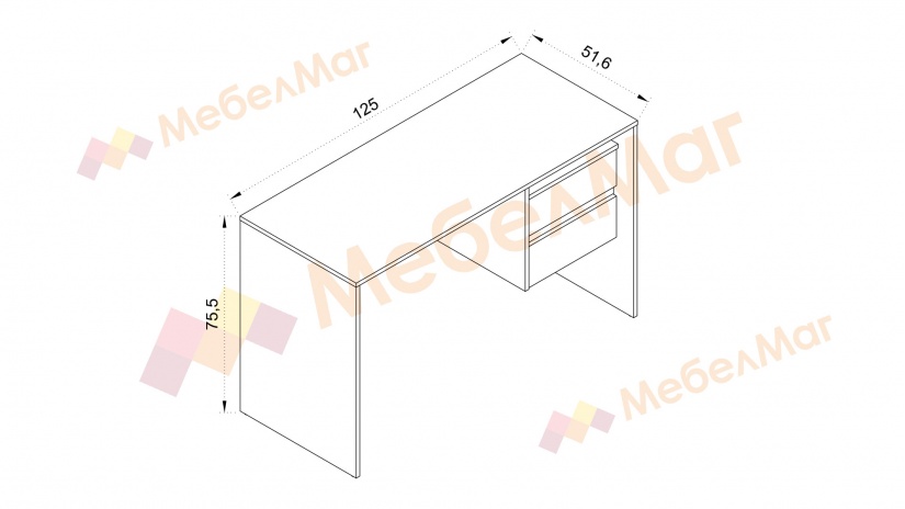 Бюро Ален дъб артисан с бяло - изглед 4