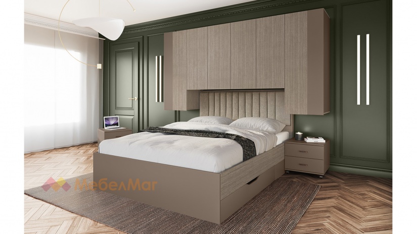 Спален комплект Зак К1 мока с лате - изглед 1