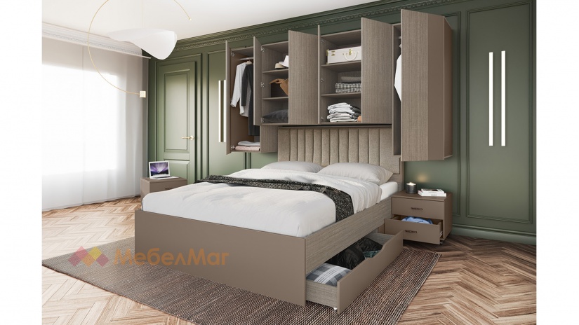 Спален комплект Зак К1 мока с лате - изглед 3