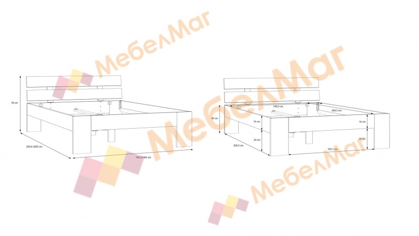 Спалня 140/200 Дирфилд с включен матрак Бонел 140/200 бял - изглед 5