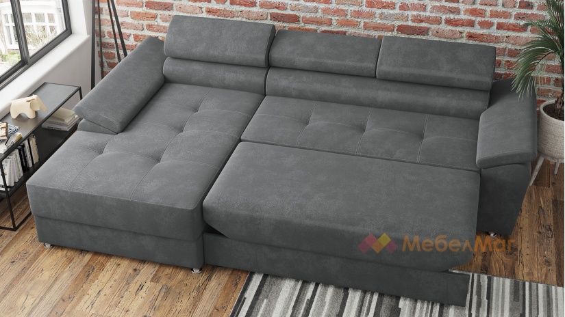 Ъглов диван Равена с посока сив - изглед 4 - МебелМаг Ъглов диван Равена с посока сив - изглед 4