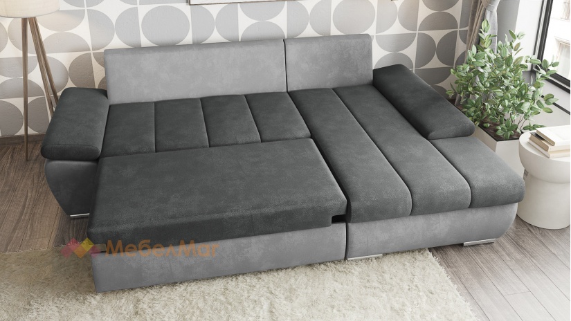 Ъглов диван Савона с посока графит със сиво - изглед 3