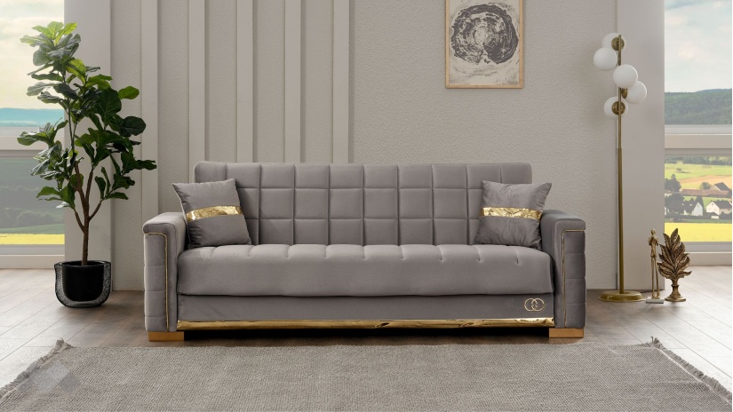 Диван Агра триместни сив - изглед 2 - МебелМаг Диван Агра триместни сив - изглед 2