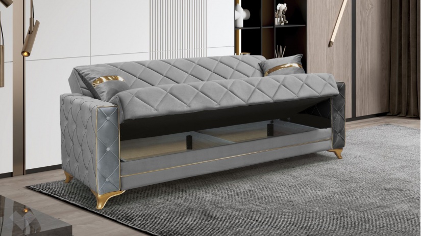 Диван Алмере триместни сив - изглед 3