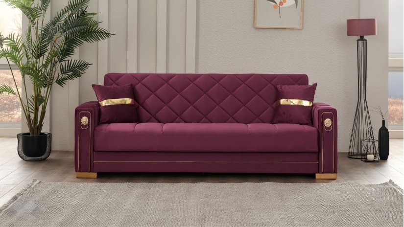 Диван Анталия триместни бордо - изглед 2