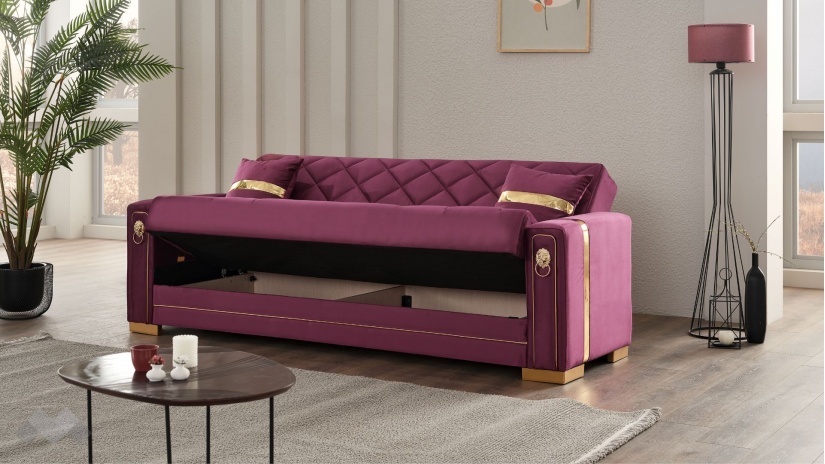 Диван Анталия триместни бордо - изглед 3