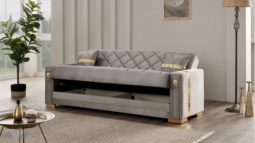 Диван Анталия триместни сив - изглед 3 - МебелМаг Диван Анталия триместни сив - изглед 3