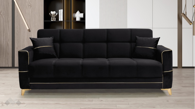 Диван Астон триместни черен - изглед 2