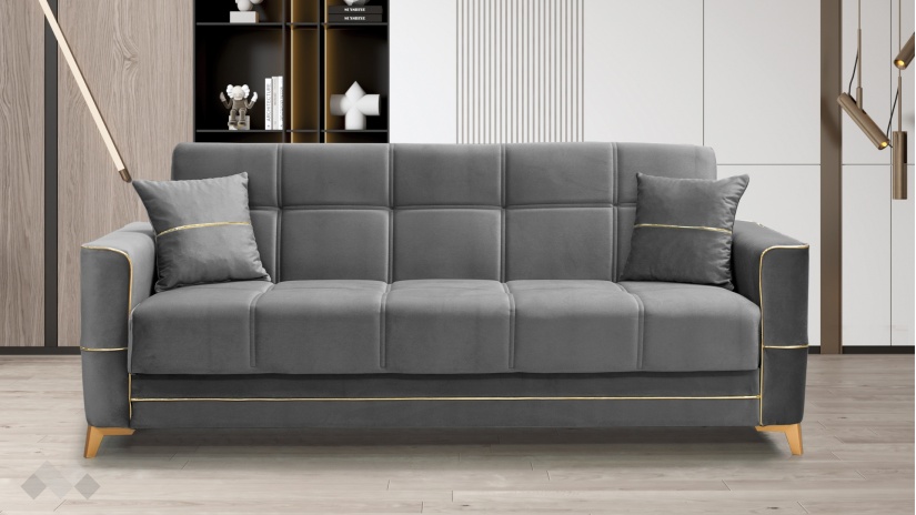 Диван Астон триместни сив - изглед 2