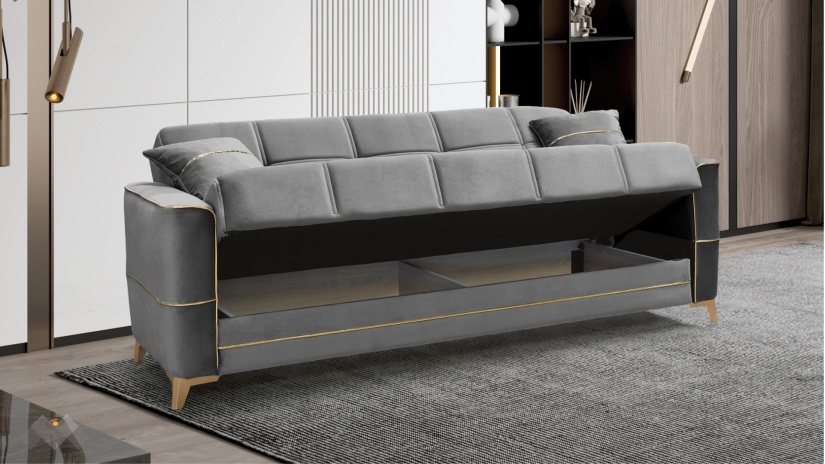 Диван Астон триместни сив - изглед 3