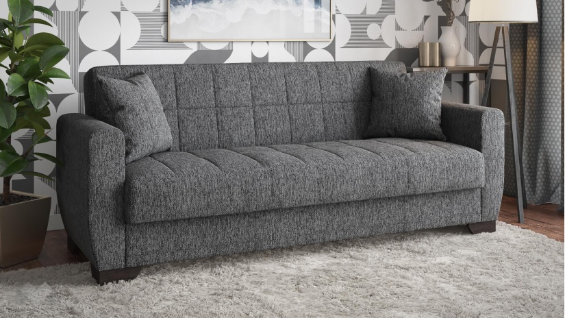 Диван Барато триместни сив - изглед 2
