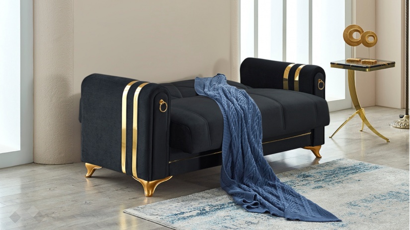 Диван Клара двуместни черен - изглед 3