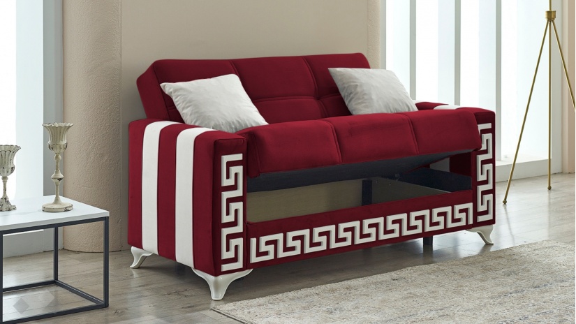 Диван Сабина двуместни бордо - изглед 2
