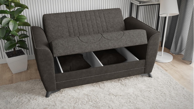 Диван Ялта двуместни сив с черно - изглед 4