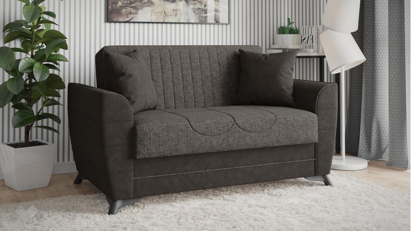 Диван Ялта двуместни сив с черно - изглед 1