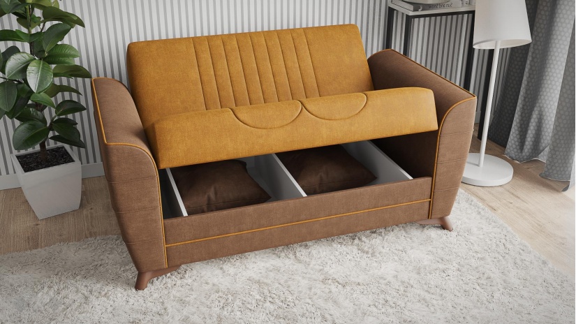 Диван Ялта двуместни горчица - изглед 4