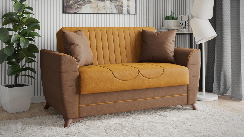 Диван Ялта двуместни горчица - изглед 1
