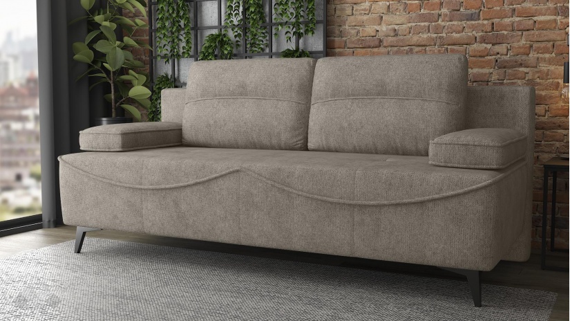 Диван Гретан триместни бежов - изглед 1