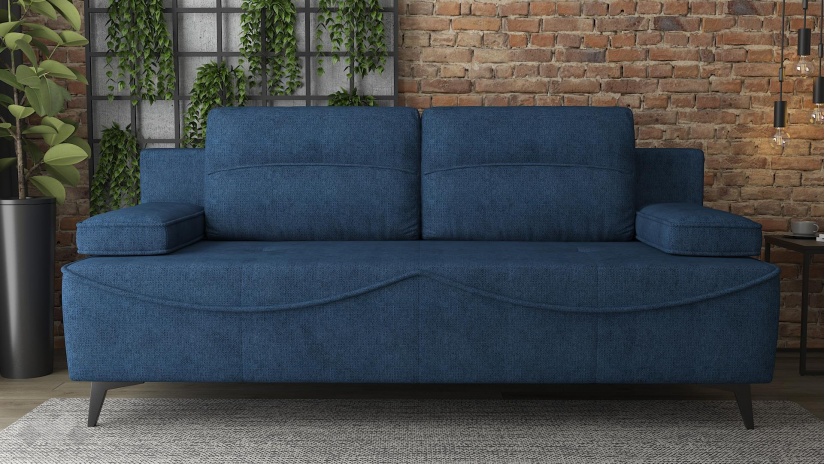 Диван Гретан триместни тъмно син - изглед 2