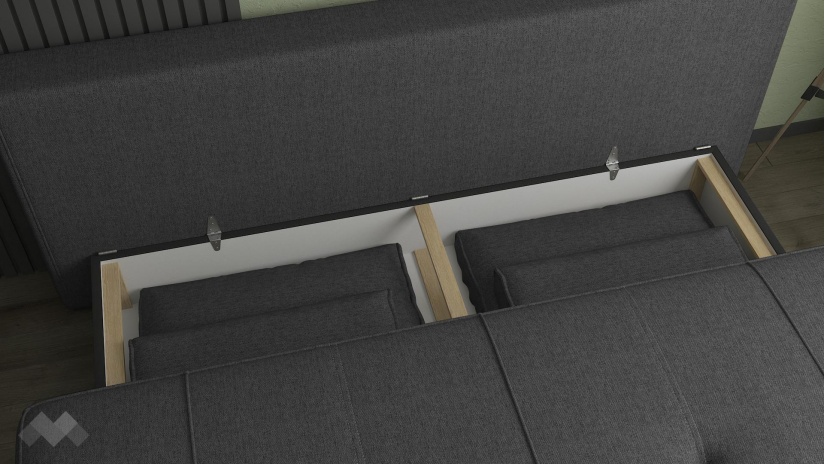 Диван Кент триместни сив - изглед 3