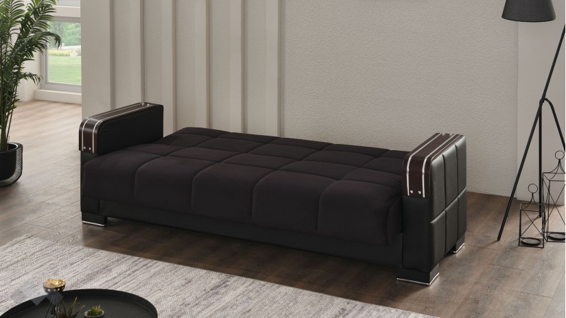 Диван Малатия триместни черен - изглед 4 - МебелМаг Диван Малатия триместни черен - изглед 4