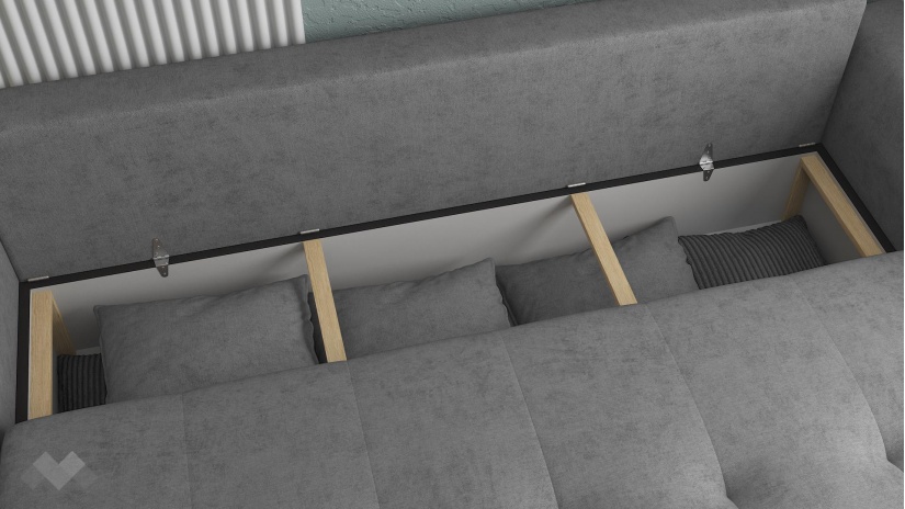 Диван Реджин триместни сив - изглед 3