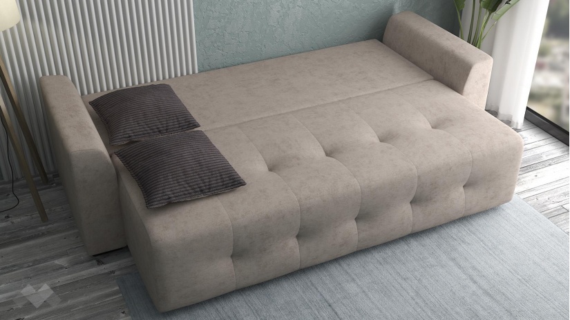 Диван Реджин триместни светло кафяв с кафяво - изглед 4