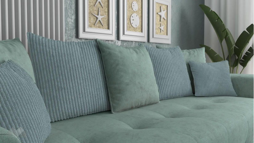 Диван Реджин триместни светло зелен - изглед 5