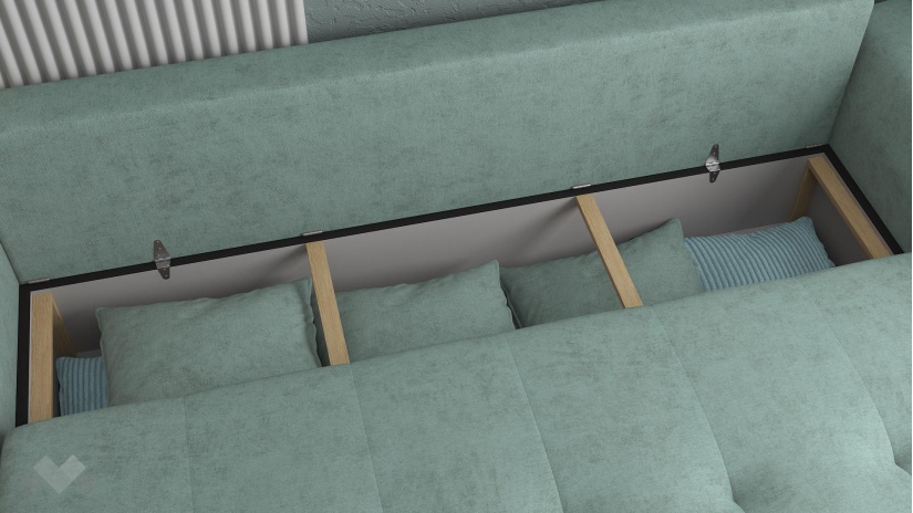 Диван Реджин триместни светло зелен - изглед 3