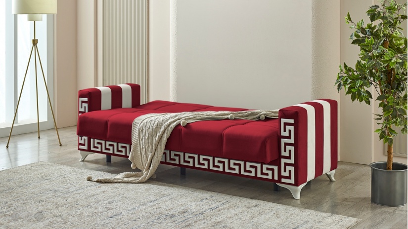 Диван Сабина триместни бордо - изглед 3