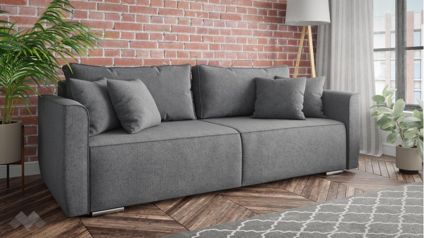 Диван Типо триместни сив - изглед 2 - МебелМаг Диван Типо триместни сив - изглед 2
