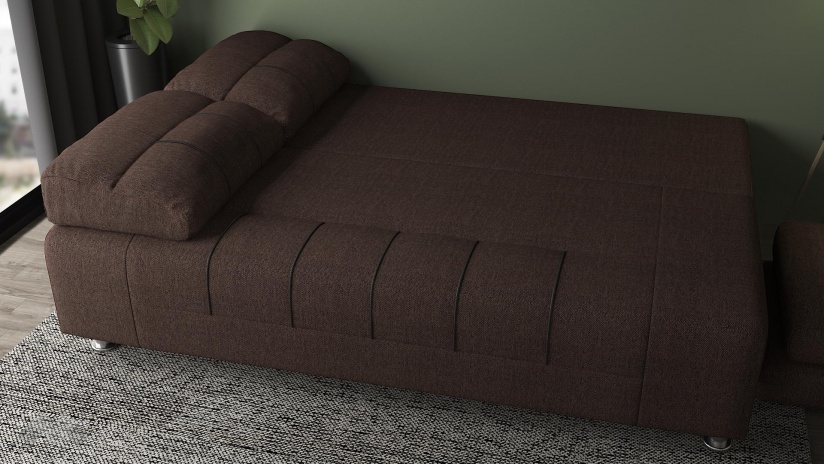 Диван Тори триместни кафяв - изглед 4