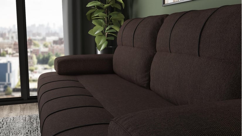 Диван Тори триместни кафяв - изглед 5