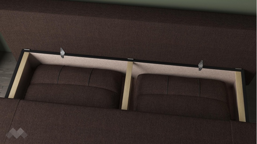 Диван Тори триместни кафяв - изглед 3