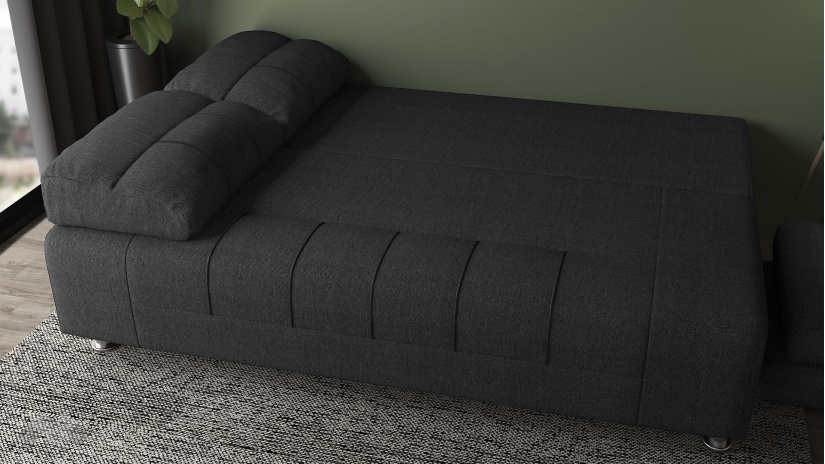 Диван Тори триместни тъмно сив - изглед 4 - МебелМаг Диван Тори триместни тъмно сив - изглед 4