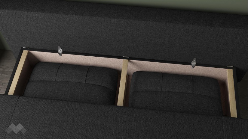 Диван Тори триместни тъмно сив - изглед 3 - МебелМаг Диван Тори триместни тъмно сив - изглед 3