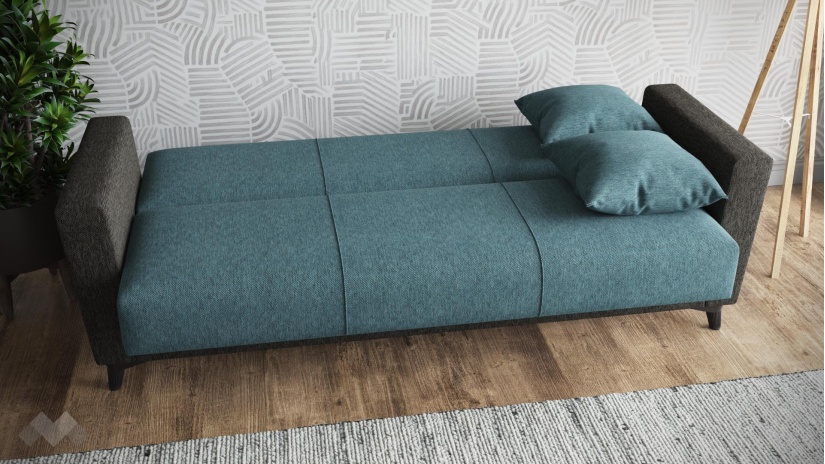 Диван Долче триместни син с черно - изглед 4 - МебелМаг Диван Долче триместни син с черно - изглед 4