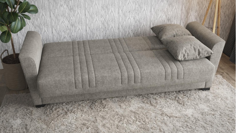 Диван Джина триместни бежов - изглед 4 - МебелМаг Диван Джина триместни бежов - изглед 4