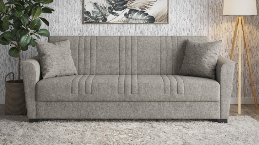 Диван Джина триместни бежов - изглед 2 - МебелМаг Диван Джина триместни бежов - изглед 2