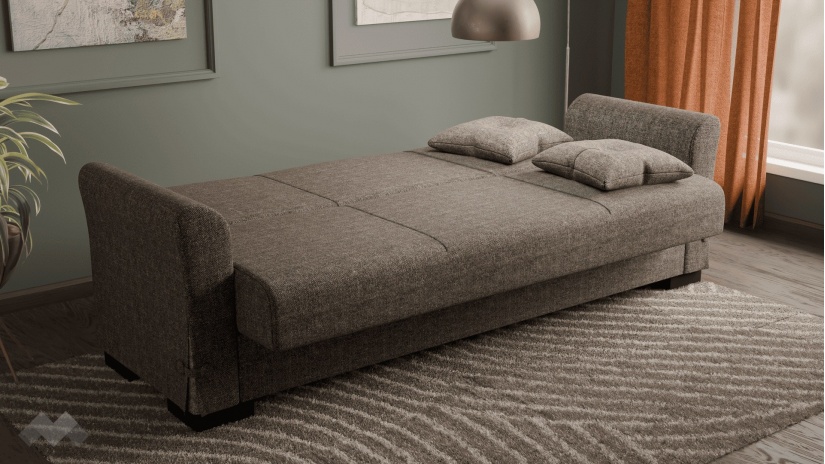 Диван Флоранс триместни кафяв - изглед 4 - МебелМаг Диван Флоранс триместни кафяв - изглед 4